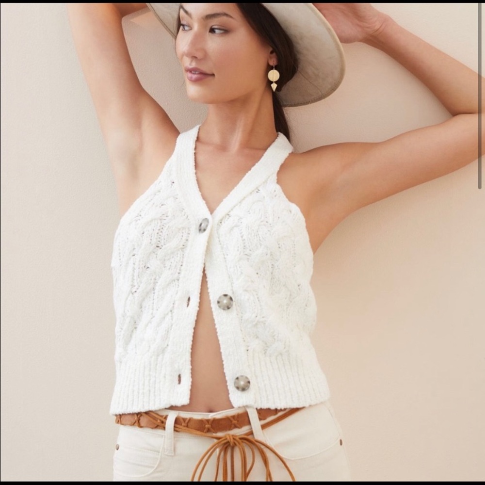 Anthro Pilcro Cable-Knit Sweater Tank